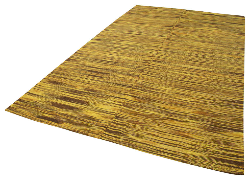 Rug N Carpet - Handmade Oriental 6' 11'' x 12' 1'' Modern Design Wool Kilim Rug