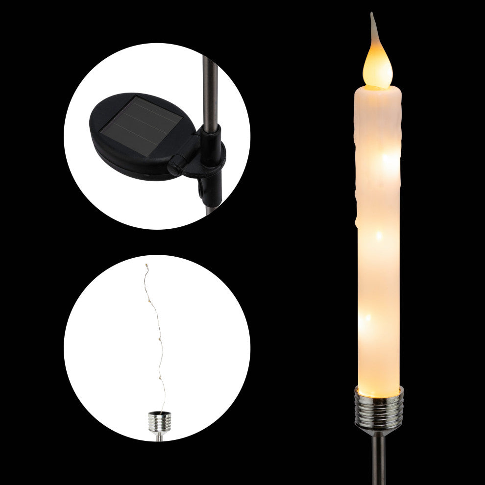 Solar White Candle Stake - Set of 2