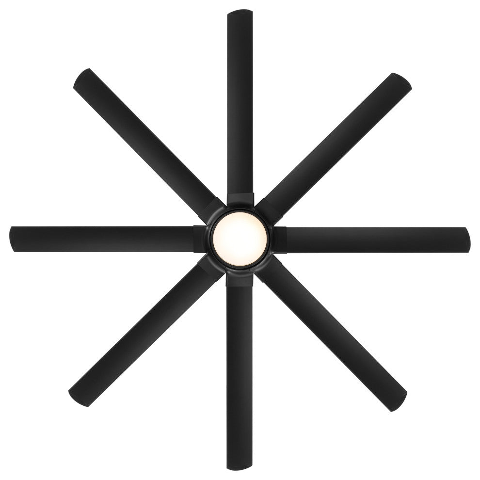 Hydra 80" Indoor/Outdoor 8-Blade Smart Ceiling Fan, Matte Black, 3500K Light Kit
