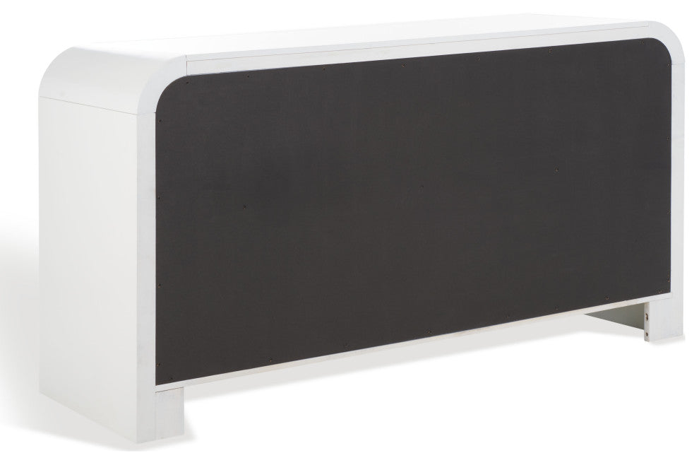 Safavieh Couture Liabella 6 Drawer Curved Dresser, White/Gold, White/Gold