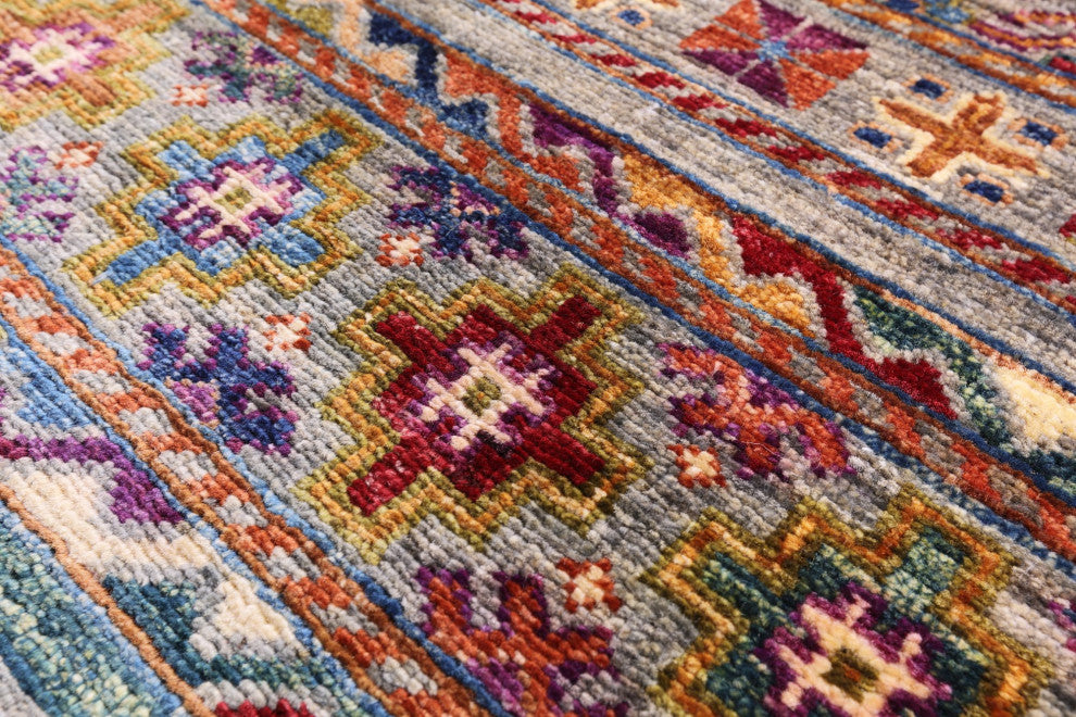 6' 7" X 9' 8" Super Kazak Khorjin Handmade Wool Rug - Q12300