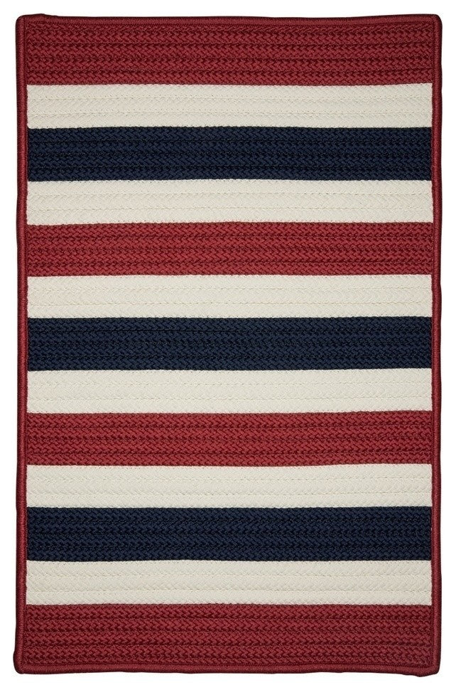 Portico PO29 Patriotic Stripe Indoor/Outdoor Area Rug, Rectangular 10'x13'