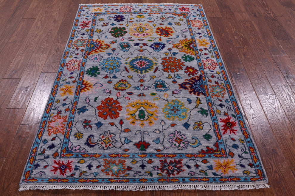 Turkish Oushak Hand-Knotted Wool Rug 4' 2" X 6' 3" - Q13401