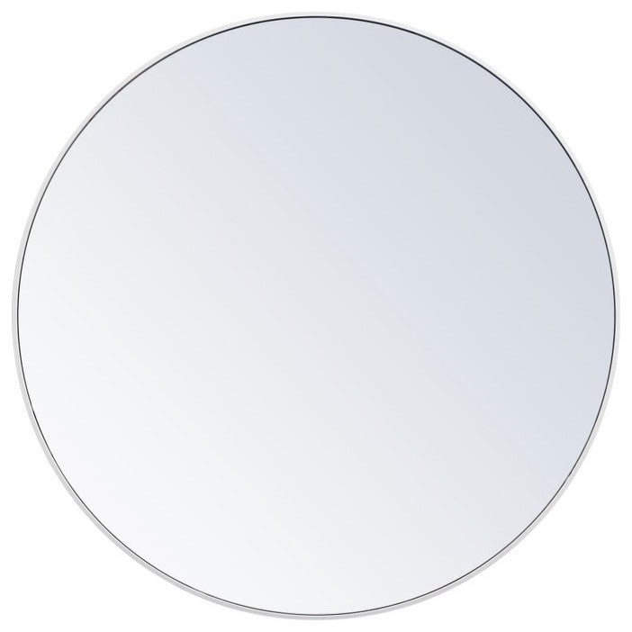Elegant Decor MR4047WH Metal Frame Round Mirror, 48", White