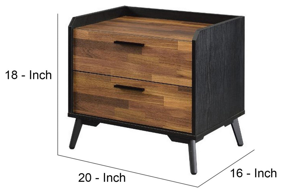Benzara BM251228 Accent Table With Tempered Tier Shelf, Brown and Black