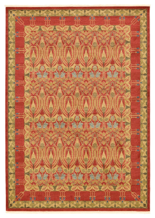 Unique Loom Red Carnation Edinburgh 7'x10' Area Rug