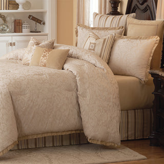 Carlton 9-Piece Queen Comforter Set, Ivory