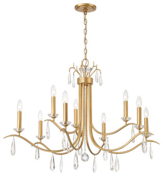 Rollins 9-Light Chandelier, Antique Gold