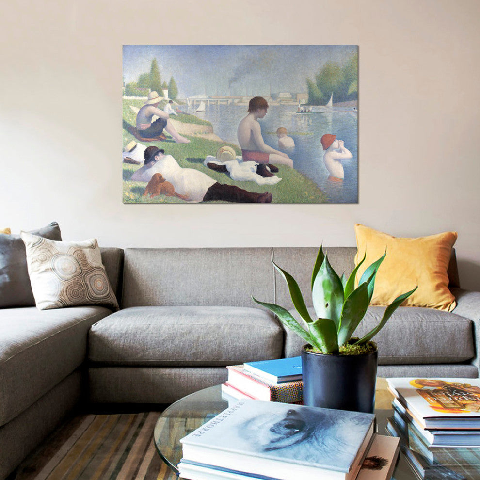 "Bathers at Asnieres 1884" by Georges Seurat, Canvas Print, 26"x18"