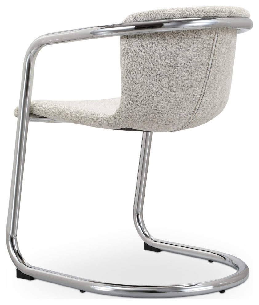 Freeman Chrome Frame Dining Chair Blended Cream-Set of Two