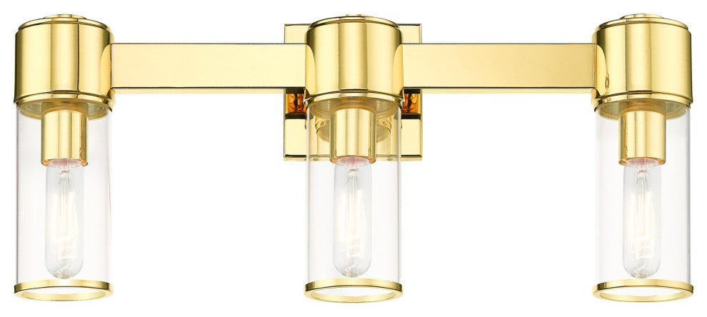 Livex Lighting Quincy 3-Light Polished Brass Vanity Sconce