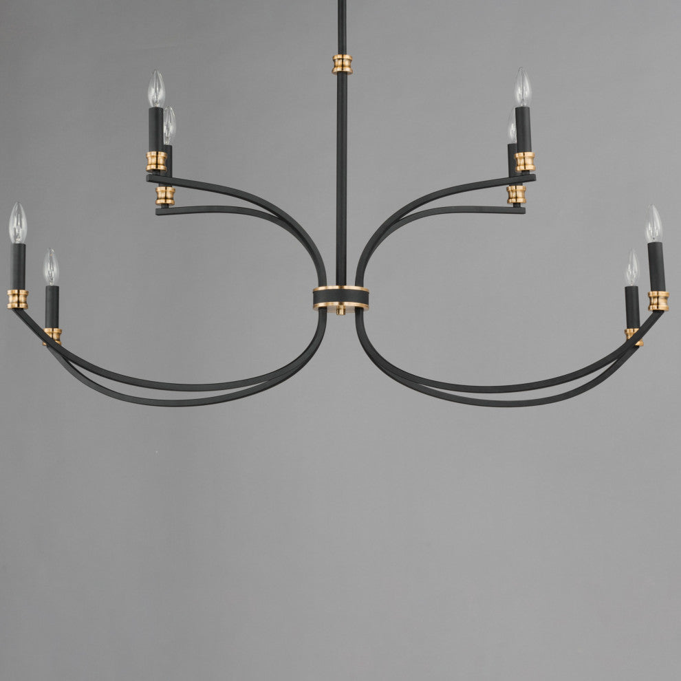 Maxim 11378 Charlton 8 Light 48"W Taper Candle Style Chandelier - Black /