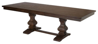 Walnut Wood Dining Set with Extendable Table and Beige Linen Chairs