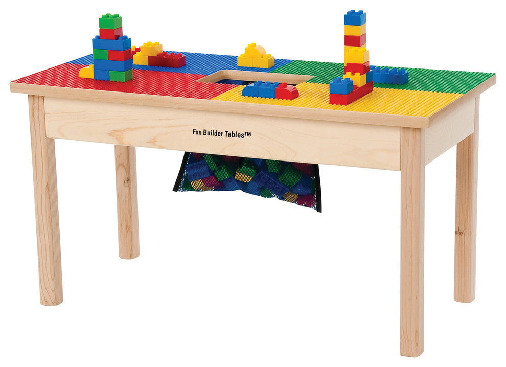 Duplo Compatible Play Table With Storage Bag, 32"x16", With Play Table Cover