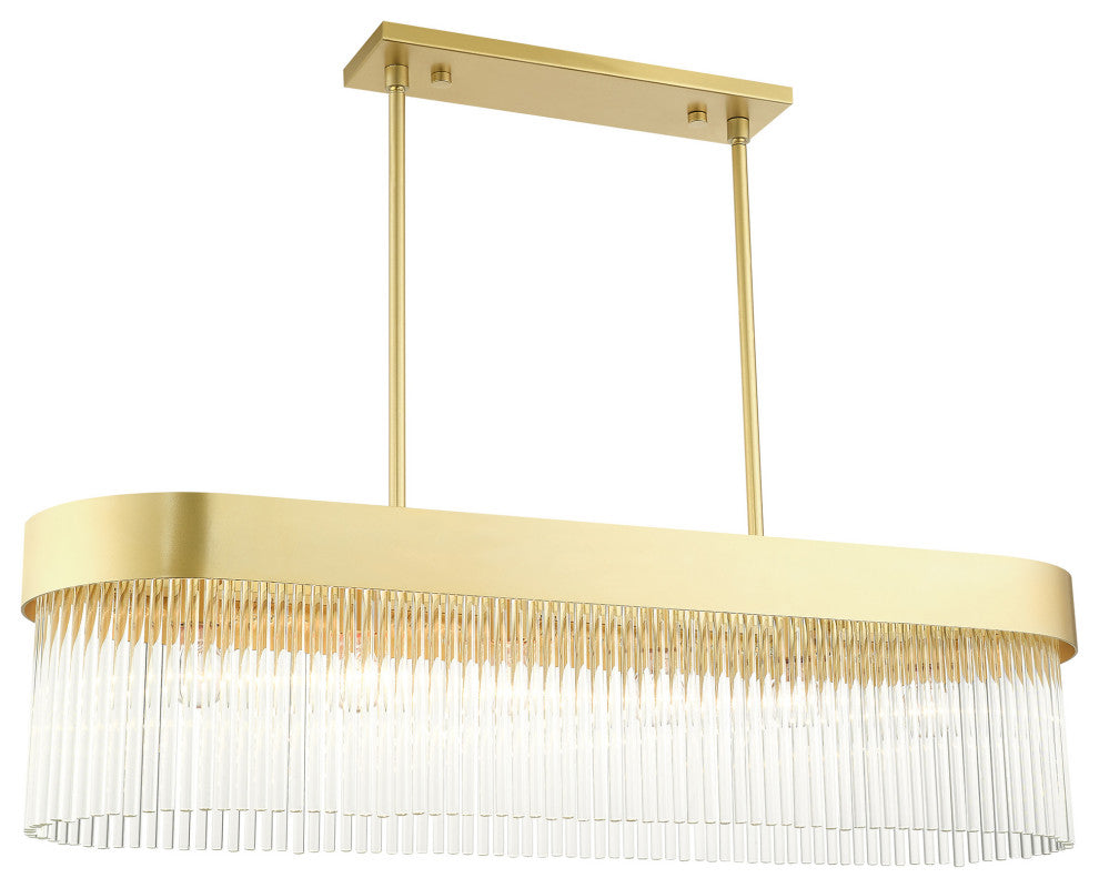Livex Lighting Norwich 6 Light Soft Gold Linear Chandelier