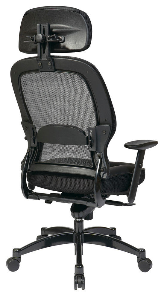 SPACE Deluxe Matrex Black Back Executive Office Chair with Leather Seat