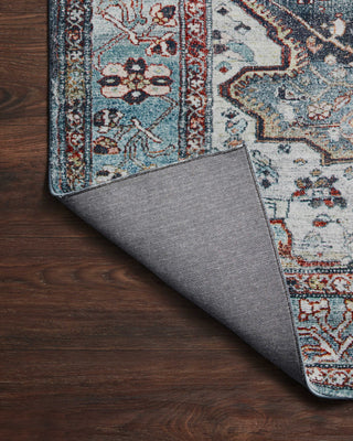 Margot Oriental Ocean/Brick Area Rug, 2'6"x11'6"