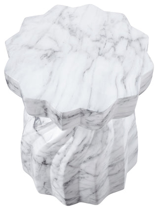 Caserta Finished Concrete Indoor/Outdoor End / Side Table, White