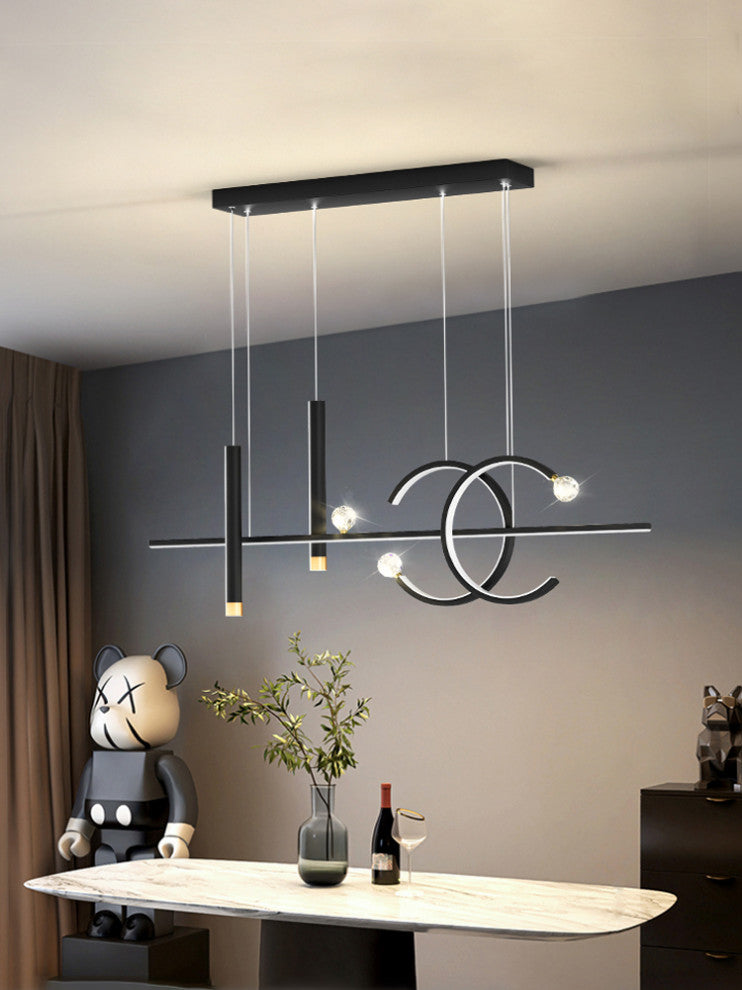 Andermatt | Pendant Light in a Nordic style for Dining Room, Black, Cool Light