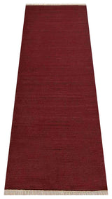 HAND WOVEN FLAT WEAVE KILIM WOOL ECO-FRIENDLY AREA RUGS-Solid,Dark Red
