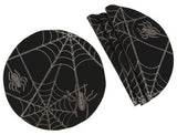 Halloween Spider Web Double layer 16-Inch Placemats, Set of 4, Black