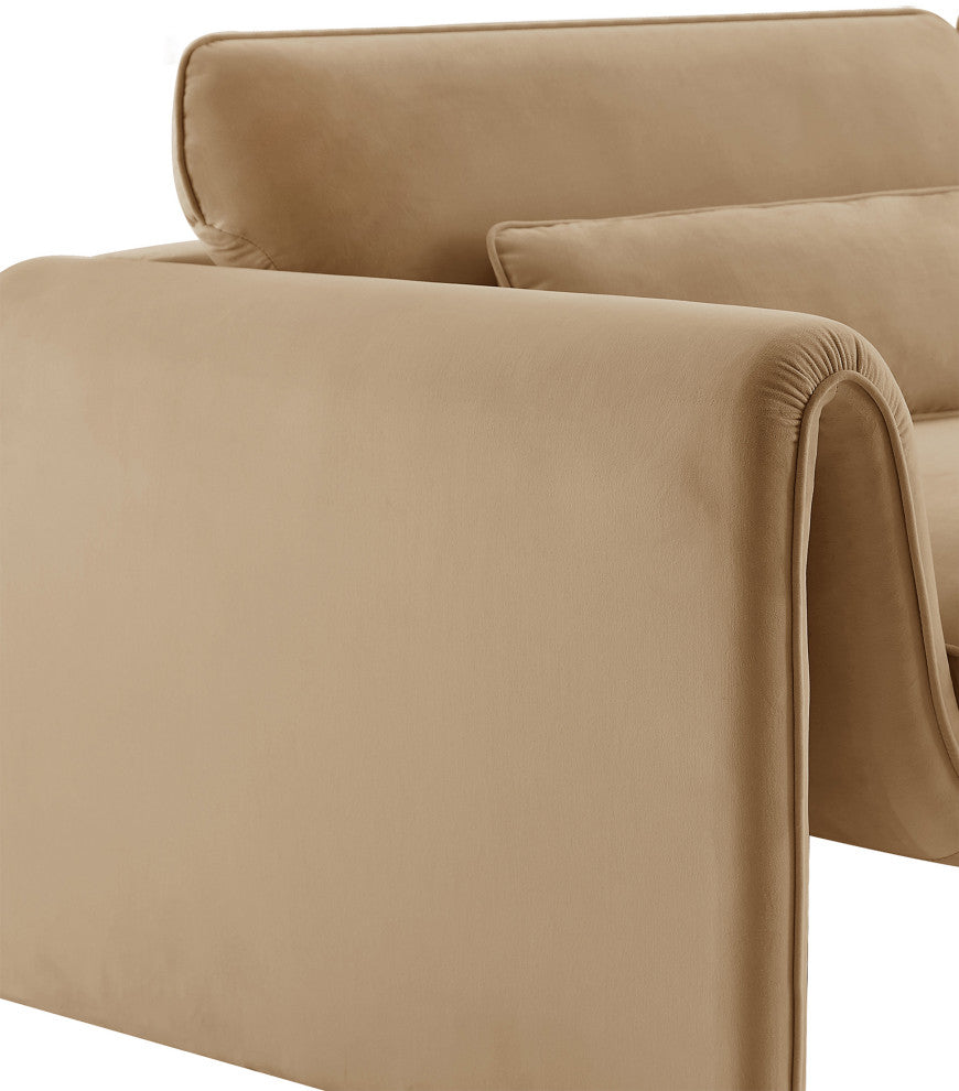 Sloan Camel Velvet Fabric Chair