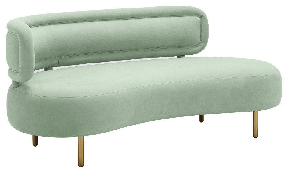 Tischa Velvet Sofa, Mint Green