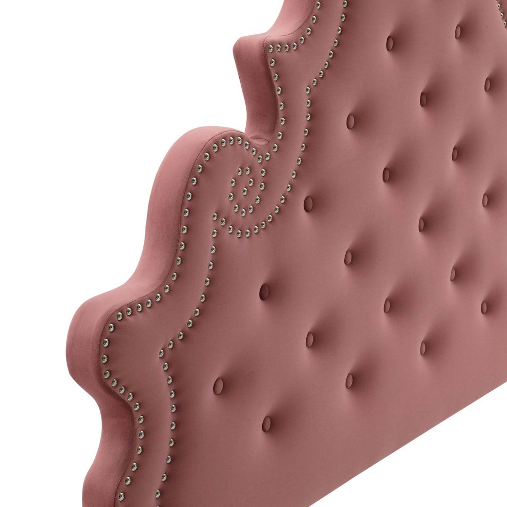 Gwyneth Tufted Performance Velvet King Platform Bed - Dusty Rose