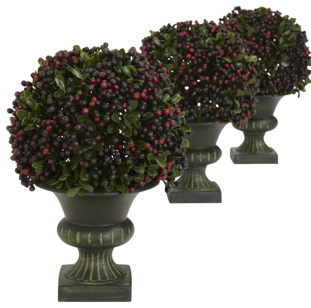 Pepper Berry Ball Topiary, Set of 3
