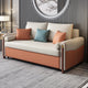 White & Orange Sleeper Sofa Convertible Sofa Leath-Aire Upholstery