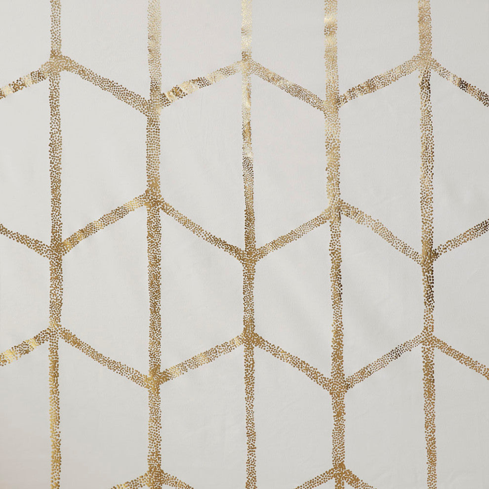 Intelligent Design Raina Total Blackout Metallic Print Grommet Top Curtain Panel