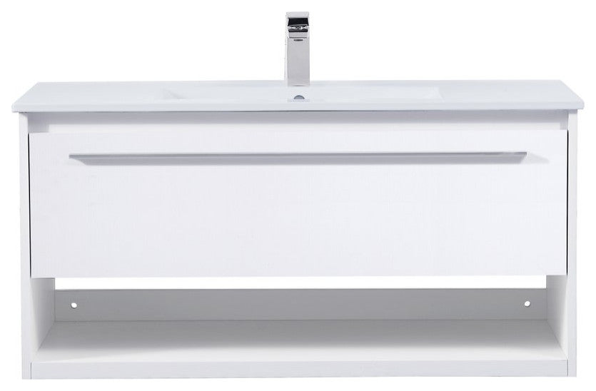 40" Single Bathroom Floating Vanity, White