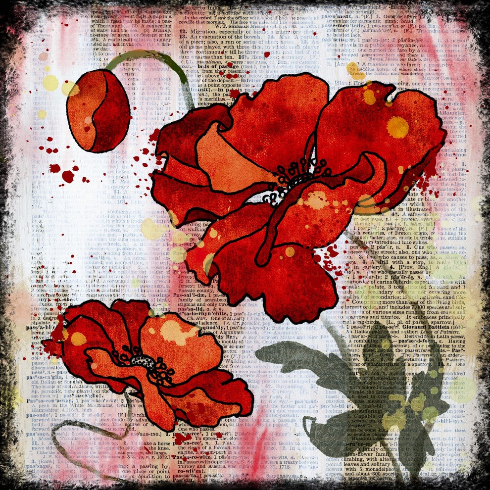 Marmont Hill, "Poppy Talk" by Vicki Butler Painting Print, Wrapped Canvas