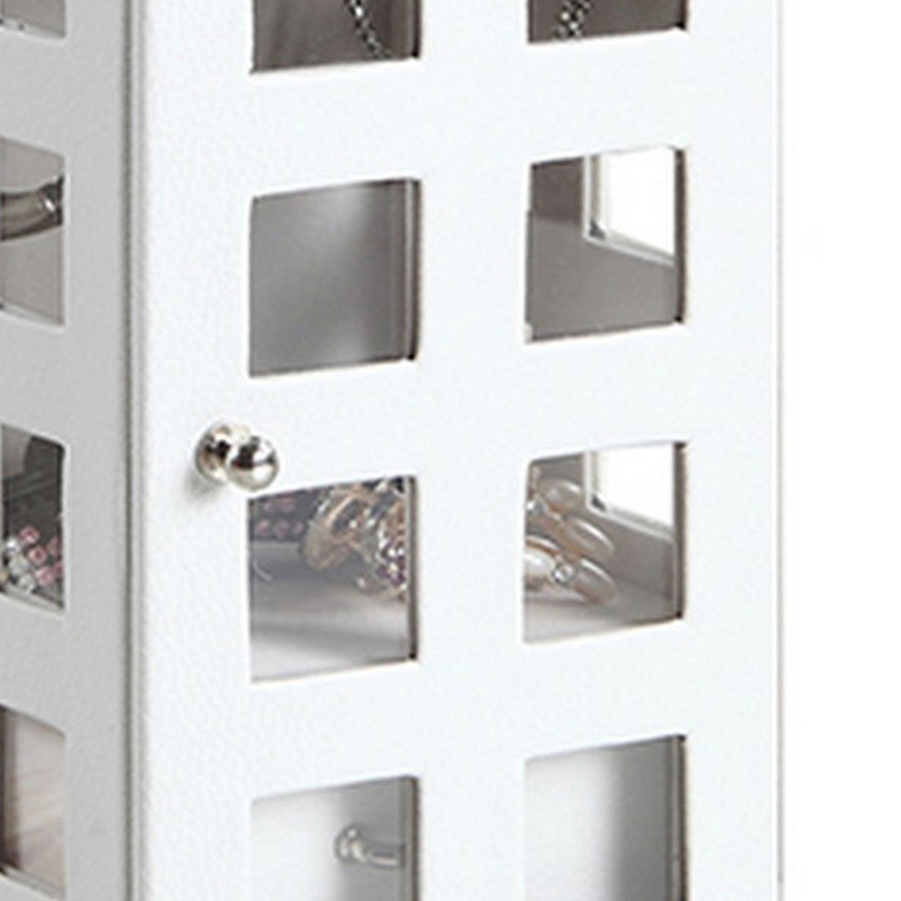 Benzara BM240351 Telephone Booth Jewelry Box With 2 Drawers, White