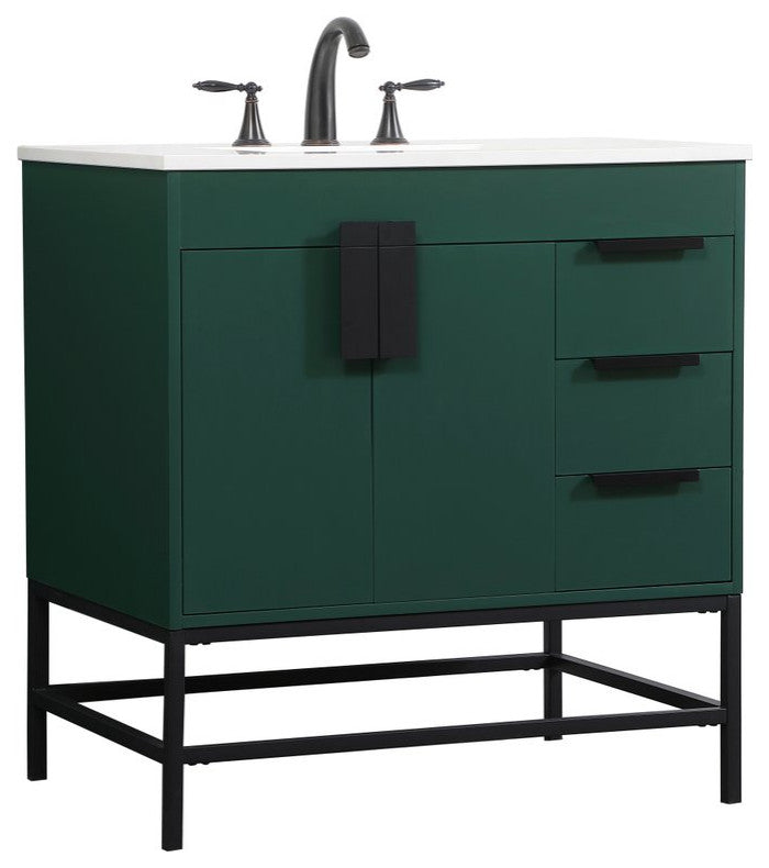 Home Living 22" Modern Green-Light Bathroom Vanity