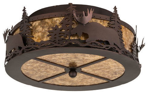 18 Wide Moose at Dusk Flushmount