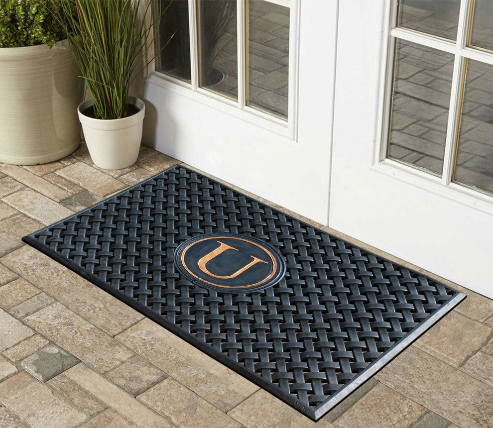 A1HC 100% Rubber Monogrammed Heavy Duty Durable Doormat 24"x39" U