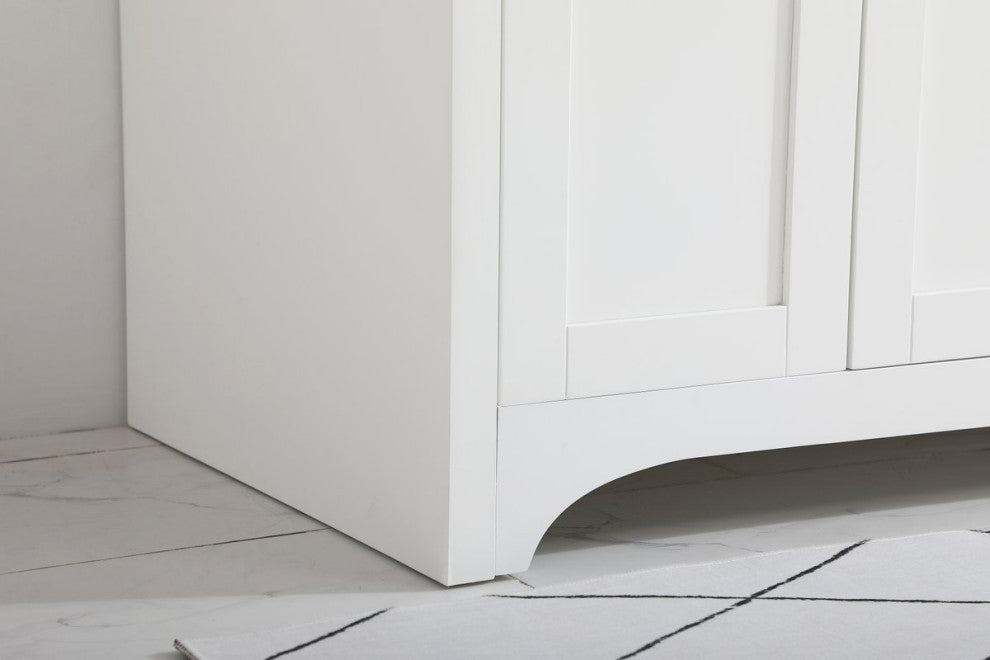 Mia 48" Single Bathroom Vanity, White With Backsplash