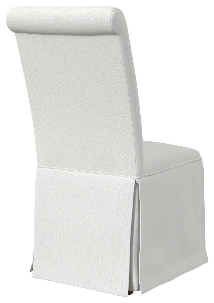 Shawna Upholstered Skirted Side Chair White, Set of 2