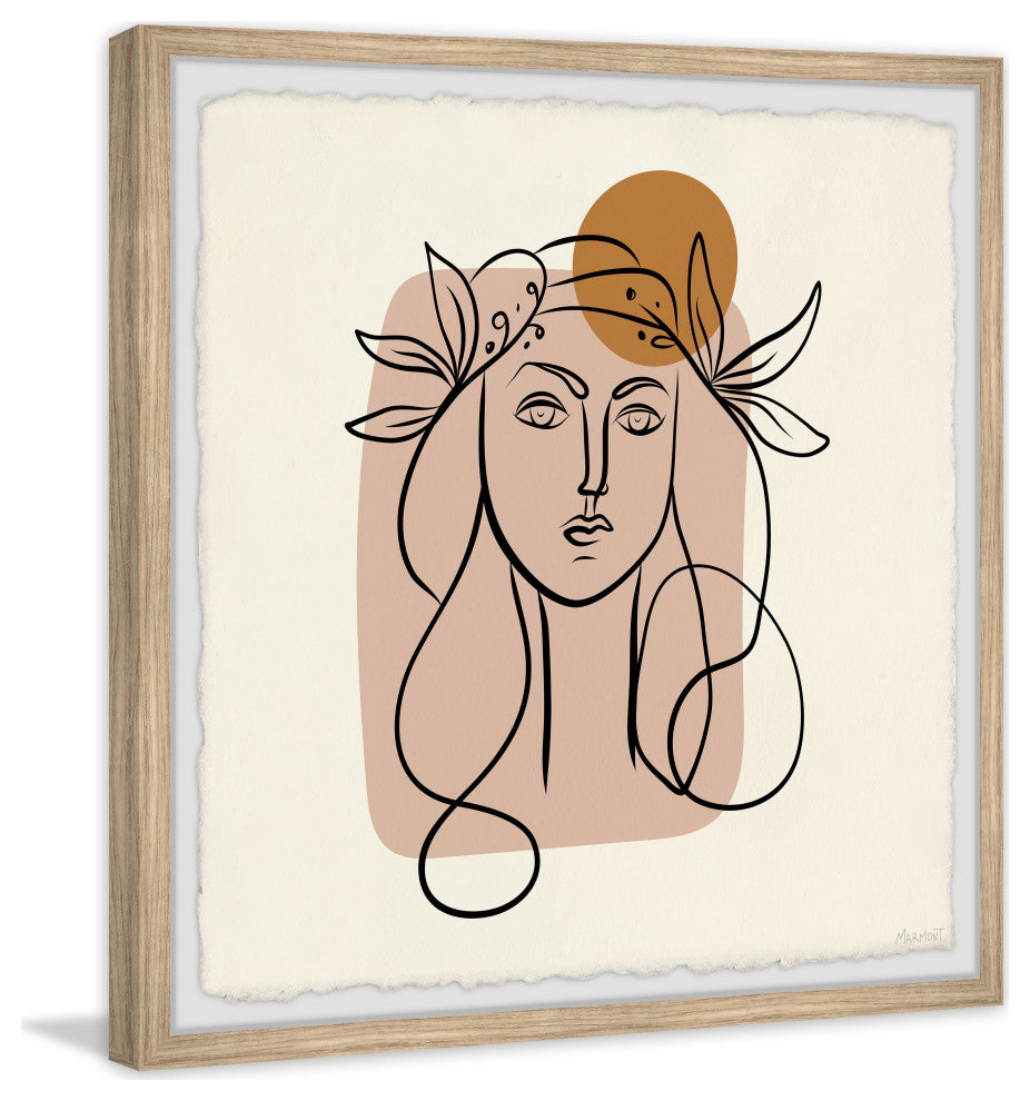 "Young Woman Portrait" Framed Painting Print, 12x12