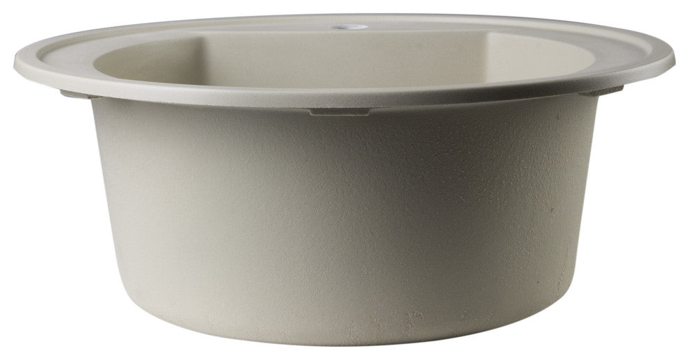 ALFI brand AB2020DI-B Biscuit 20" Drop-In Round Granite Kitchen Prep Sink