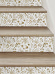 Plant Pattern Floral Peel and Stick Stair Riser Strips, Gold, 48"w X 6"h, 6 Pack