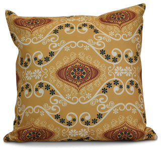 Illuminate Geometric Print Pillow, Gold, 26"x26"
