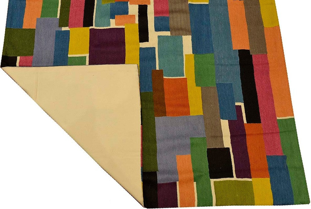 Color Swatch Wool Rug / Wall Tapestry Hand Embroidered 6ft x 4ft