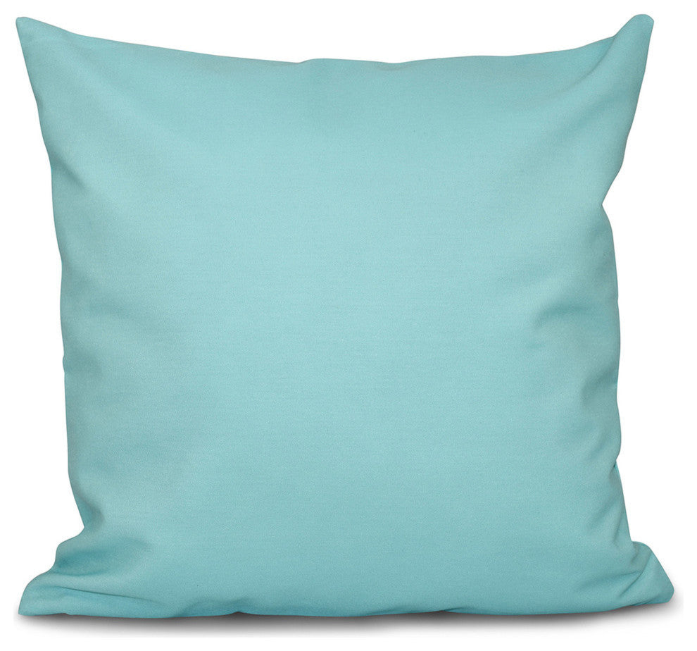 Solid Decorative Pillow, Aqua, 16"x16"