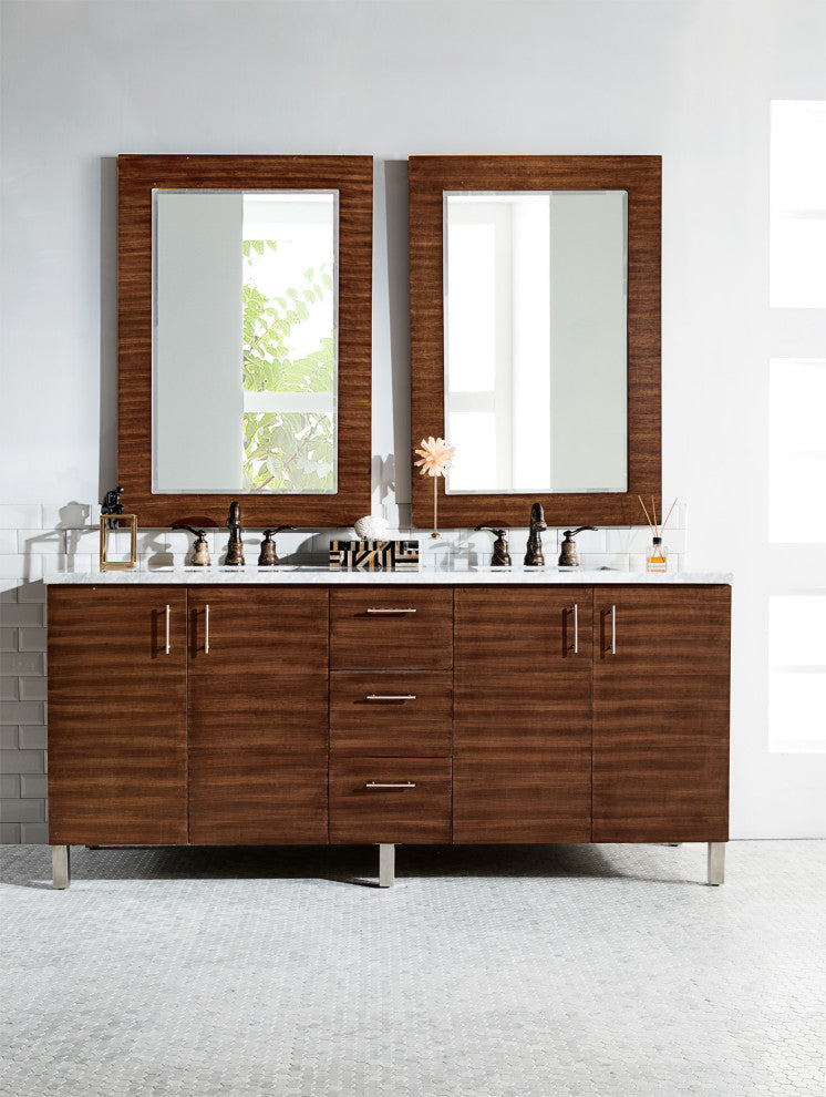 James Martin 850-V72-AWT-3CAR Metropolitan 72" Double Vanity  w/ Carrara Top