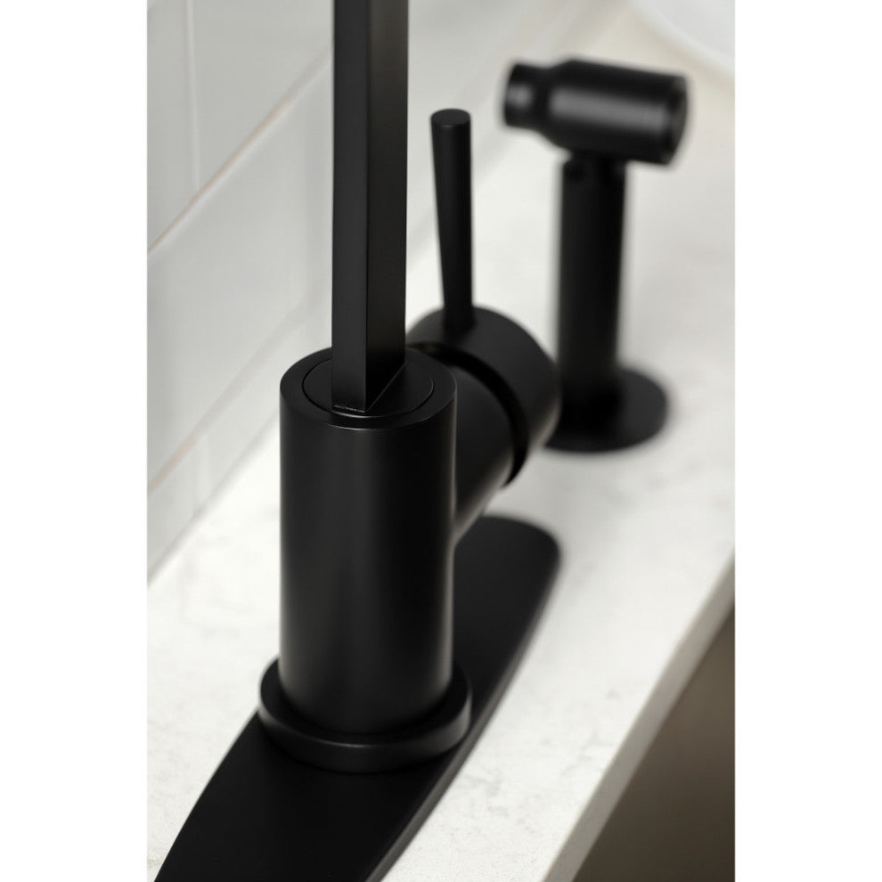 LS8710DLBS Concord Single-Handle Kitchen Faucet With Brass Sprayer, Matte Black