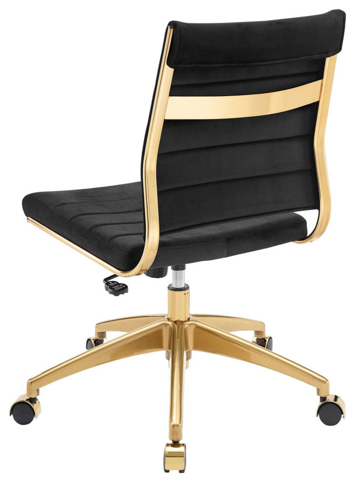 Computer Work Desk Chair, Velvet, Black, Modern, Home Business Office Furniture