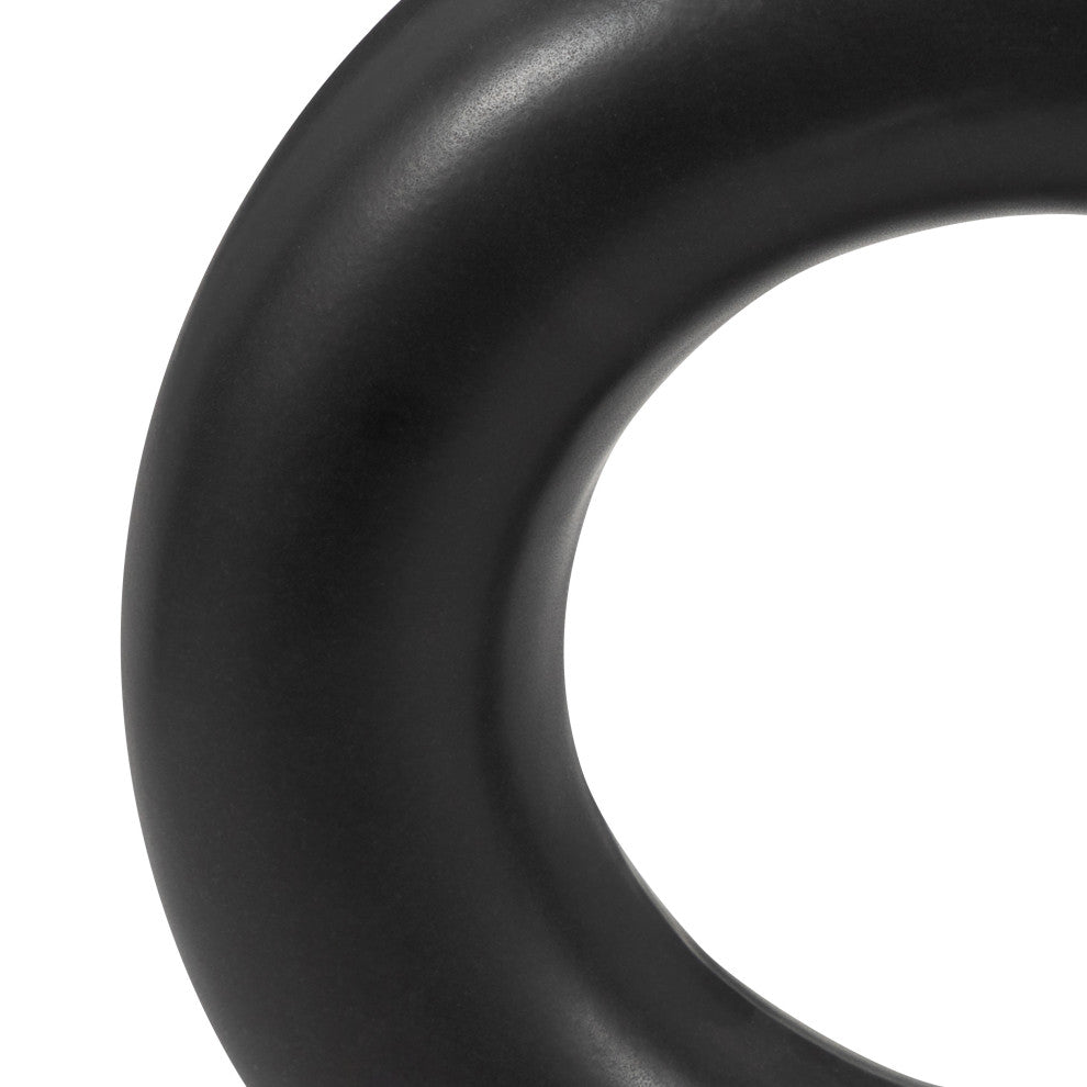 Ceramic 9" Round Cut-Out Vase, Black