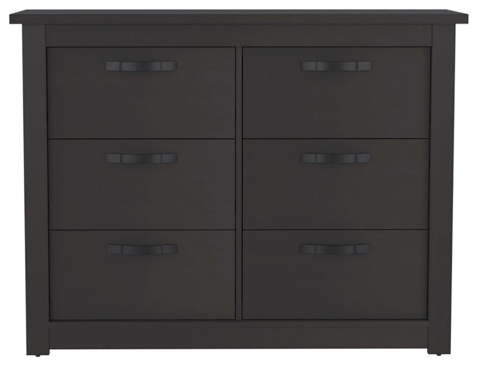 Galena Six Drawer Double Dresser, Black